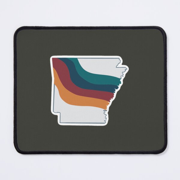 Item preview, arkansas state outline with retro rainbow design   designed and sold by BrunoDeBears.
