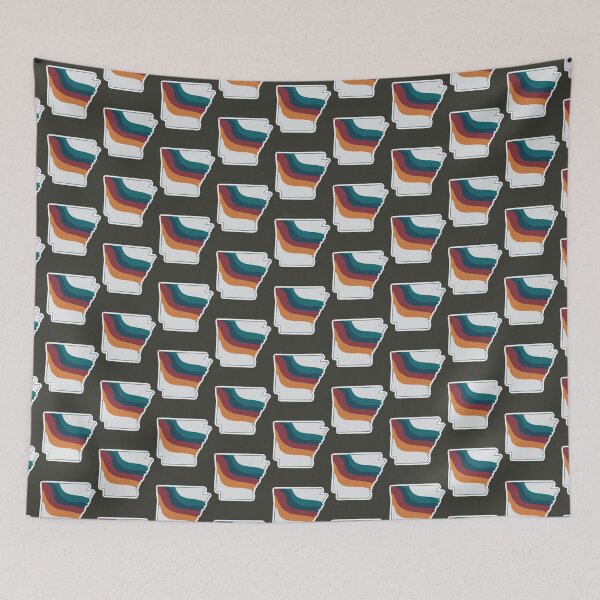 Item preview, arkansas state outline with retro rainbow design   designed and sold by BrunoDeBears.