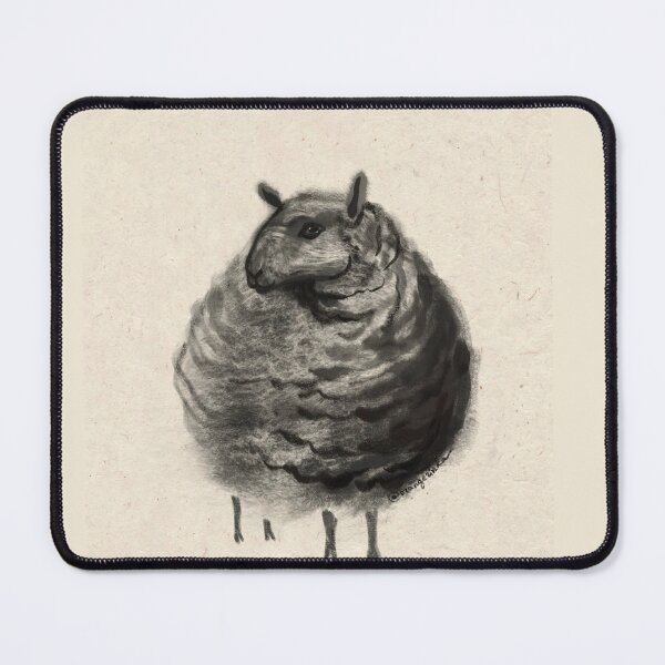 Item preview, Black cloudy sheep friend 2 on craft paper designed and sold by orangerinka.