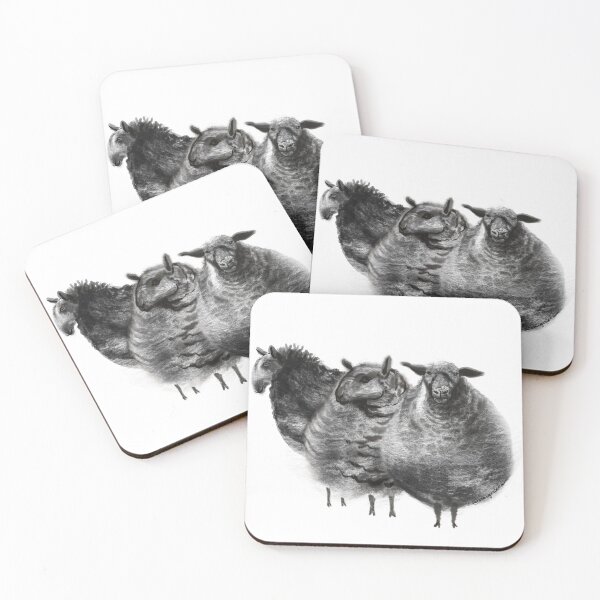 Item preview, Three Black cloudy sheep friends designed and sold by orangerinka.
