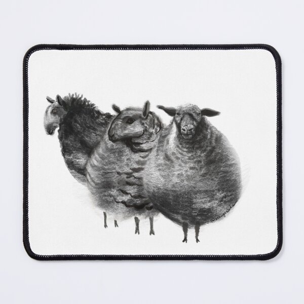 Item preview, Three Black cloudy sheep friends designed and sold by orangerinka.