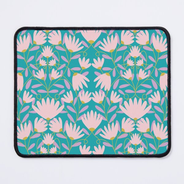 Item preview, Pastel Floral Damask on teal designed and sold by suzzincolour.