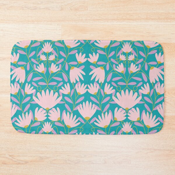 Item preview, Pastel Floral Damask on teal designed and sold by suzzincolour.