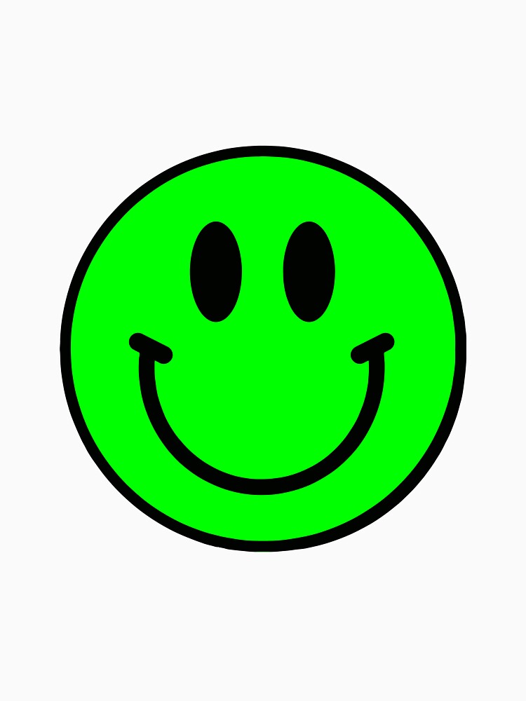 green smiley face shirt