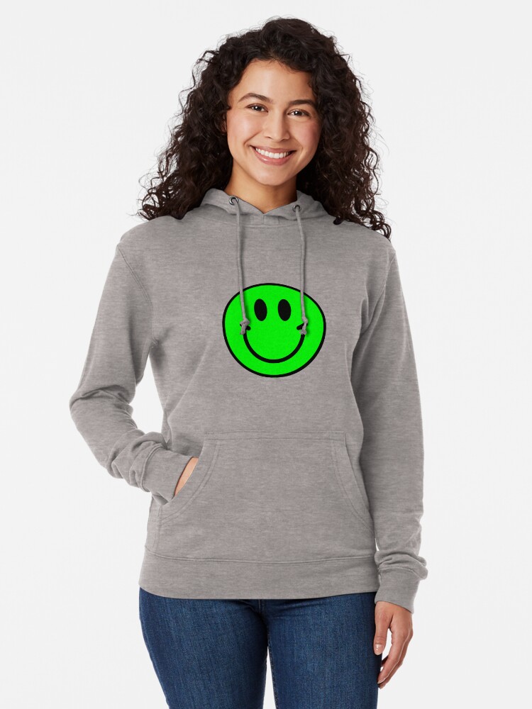 Green smiley face online hoodie