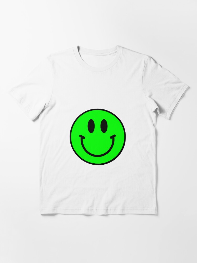 green smiley face shirt