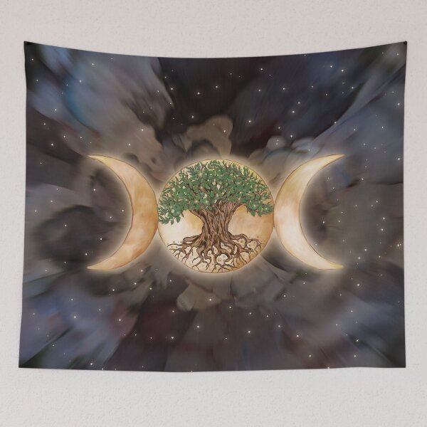 Item preview, Triple Moon tree of life designed and sold by k9printart.