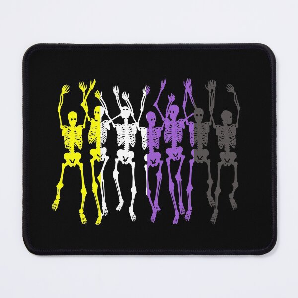 Item preview, Enby Flag Halloween Skeletons. Nonbinary Pride designed and sold by Subtle Pride Shop.