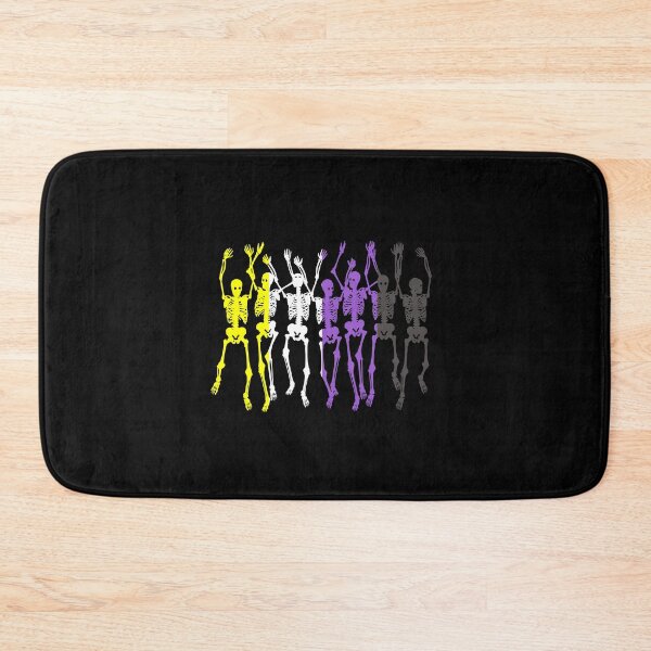 Item preview, Enby Flag Halloween Skeletons. Nonbinary Pride designed and sold by Subtle Pride Shop.