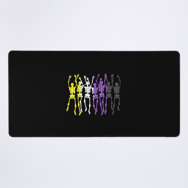 Item preview, Enby Flag Halloween Skeletons. Nonbinary Pride designed and sold by Subtle Pride Shop.