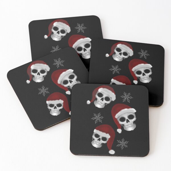 Item preview, Gothic Christmas Skeleton print red santa hats designed and sold by DemonicGloom.
