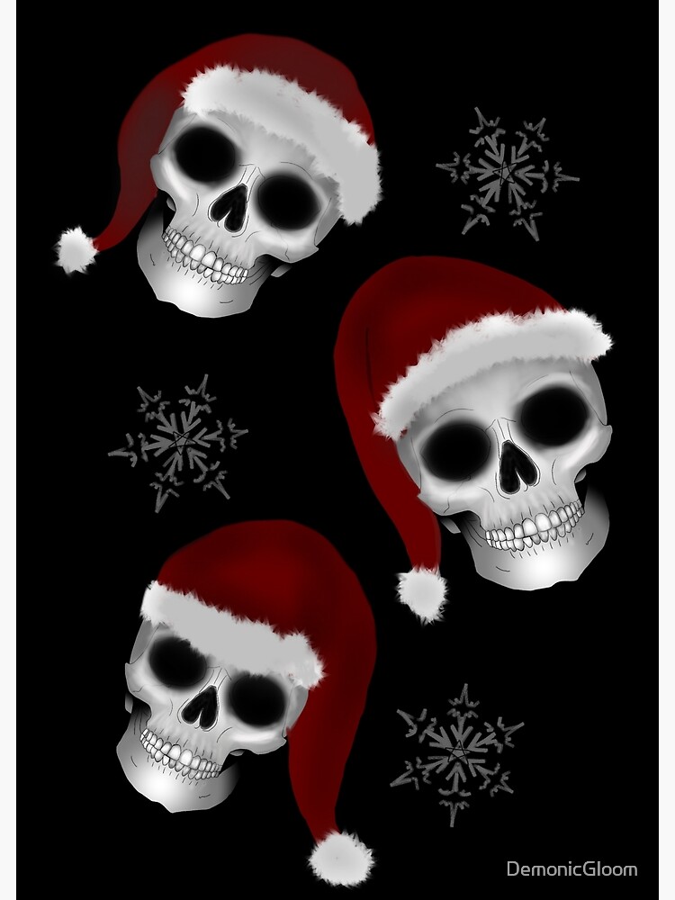 Santa Skull Goth Christmas Eco-Friendly Black Wrapping Paper