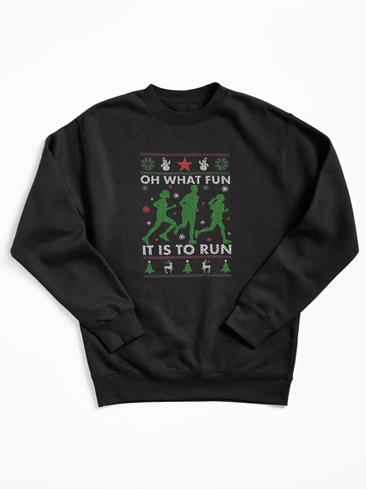 Thumbnail 2 of 7, Pullover Sweatshirt, Running Ugly Christmas Tee designed and sold by EthosWear.