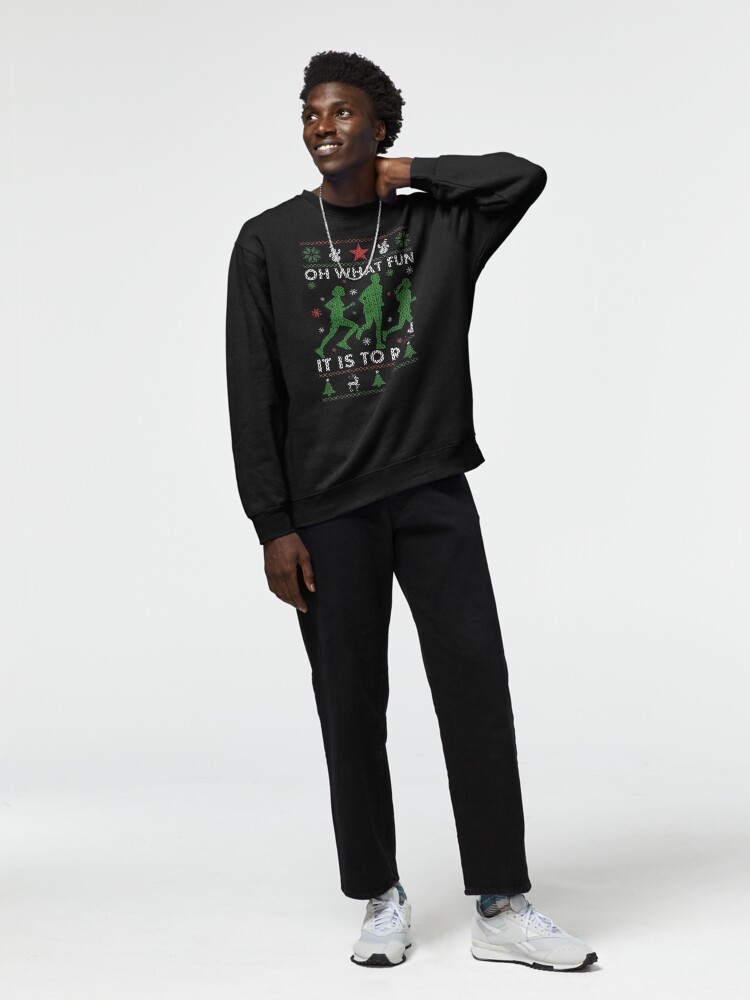 Thumbnail 3 of 7, Pullover Sweatshirt, Running Ugly Christmas Tee designed and sold by EthosWear.