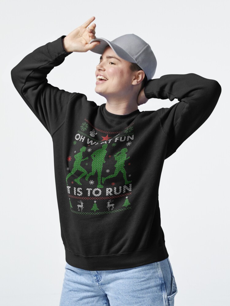 Thumbnail 5 of 7, Pullover Sweatshirt, Running Ugly Christmas Tee designed and sold by EthosWear.