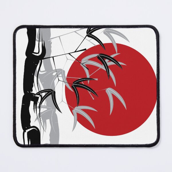Item preview, Oriental Zen Bamboo And Red Sunset © fatfatin  designed and sold by fatfatin.