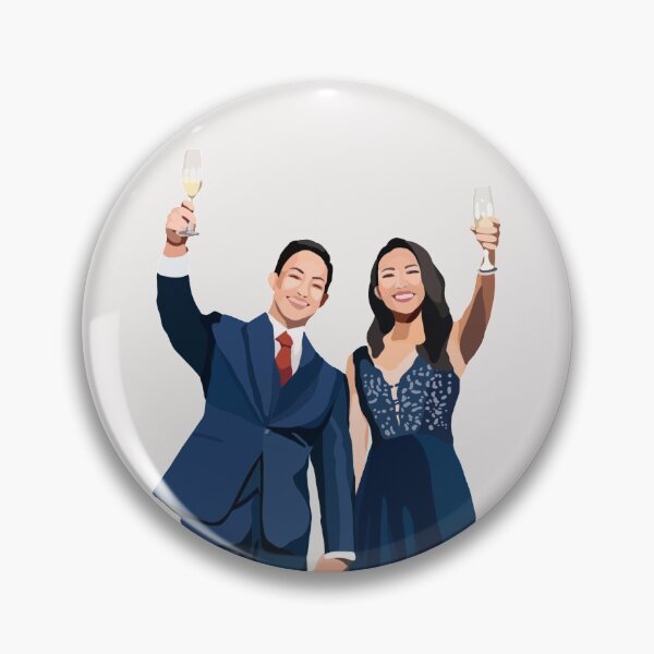 Item preview, Alicia and Ben Wedding Couple Portrait Digital Illustration designed and sold by sherylwylie.