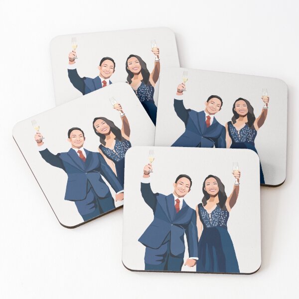 Item preview, Alicia and Ben Wedding Couple Portrait Digital Illustration designed and sold by sherylwylie.