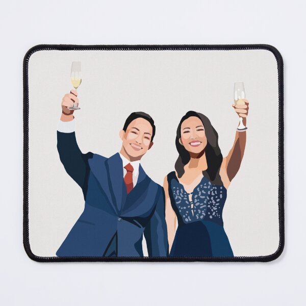 Item preview, Alicia and Ben Wedding Couple Portrait Digital Illustration designed and sold by sherylwylie.