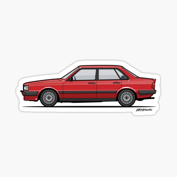 Four-Ring 80 B2 Quattro Tornado Red 4-Door Sedan Sticker