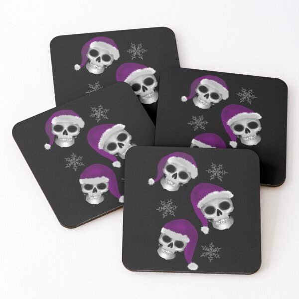 Item preview, Gothic Christmas Skeleton print purple hats designed and sold by DemonicGloom.