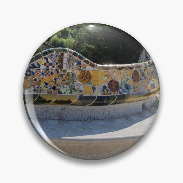 Item preview, Antoni Gaudi Trencadis Mosaic Serpentine Bench - Park Guell in Barcelona designed and sold by Georgia Mizuleva.