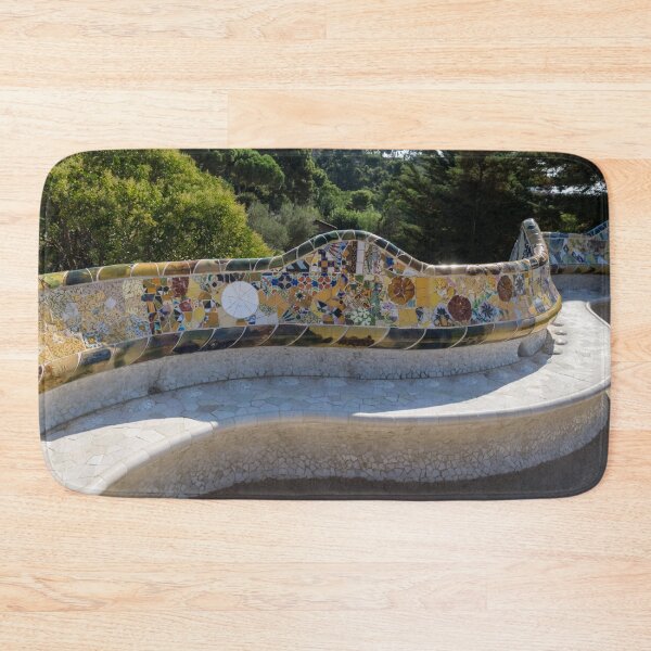 Item preview, Antoni Gaudi Trencadis Mosaic Serpentine Bench - Park Guell in Barcelona designed and sold by Georgia Mizuleva.