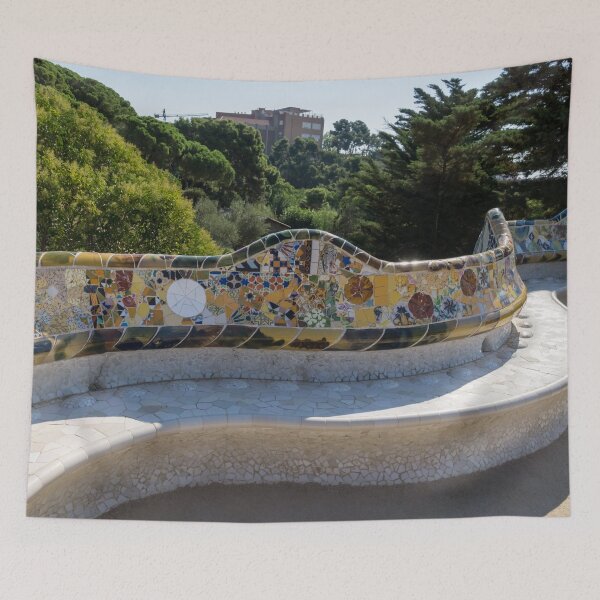 Item preview, Antoni Gaudi Trencadis Mosaic Serpentine Bench - Park Guell in Barcelona designed and sold by Georgia Mizuleva.