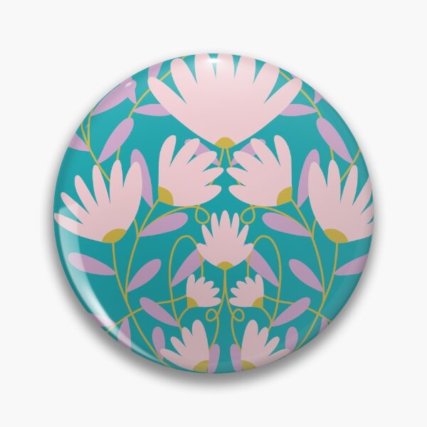 Item preview, Pastel Floral Damask on teal designed and sold by suzzincolour.