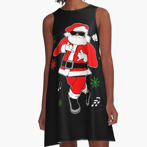 JuJu Dance Black Santa A-Line Dress