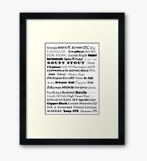 Font Framed Print