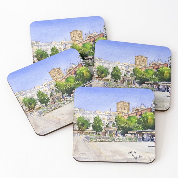 Item preview, The Square in Summer - Plaza Bib Rambla, Granada, Spain designed and sold by Margaret Merry.