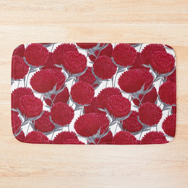 Item preview, Bright red flowers with gray leaves designed and sold by IrinaIkar.