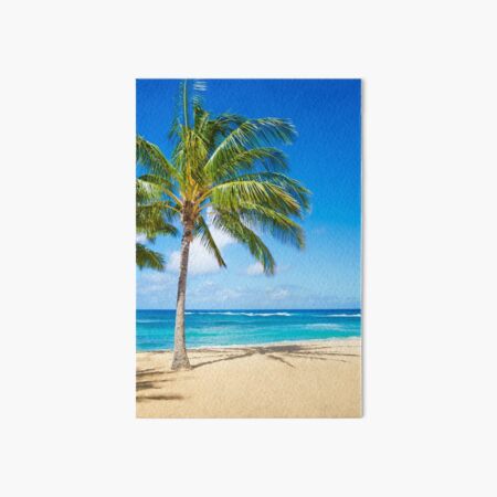 Palm trees on the sandy beach in Hawaii Art Board Print