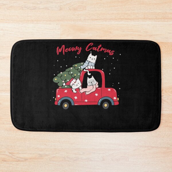 Item preview, Cute Cat Driving Red Car Pickup Tree Meowy Catmas designed and sold by loat904.