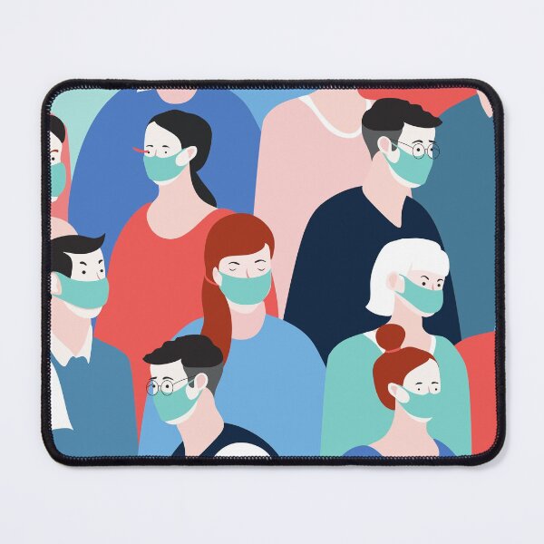 Item preview, People wearing masks coronavirus wallpaper designed and sold by Seoul26.