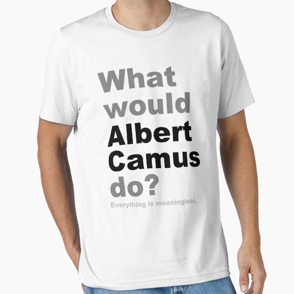 Vista previa del artículo con la obra «¿Qué haría Albert Camus? 2», diseñado y vendido por silentstead.