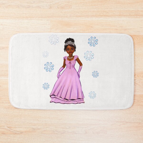 Item preview, Princess Coco in purple / lavender among snowflakes   ! beautiful  black girl with Afro hair, brown eyes and dark brown skin. Hair love ! designed and sold by Artonmytee.