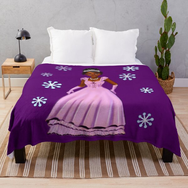 Item preview, Princess Coco in purple / lavender among snowflakes   ! beautiful  black girl with Afro hair, brown eyes and dark brown skin. Hair love ! designed and sold by Artonmytee.