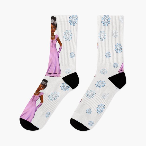 Item preview, Princess Coco in purple / lavender among snowflakes   ! beautiful  black girl with Afro hair, brown eyes and dark brown skin. Hair love ! designed and sold by Artonmytee.