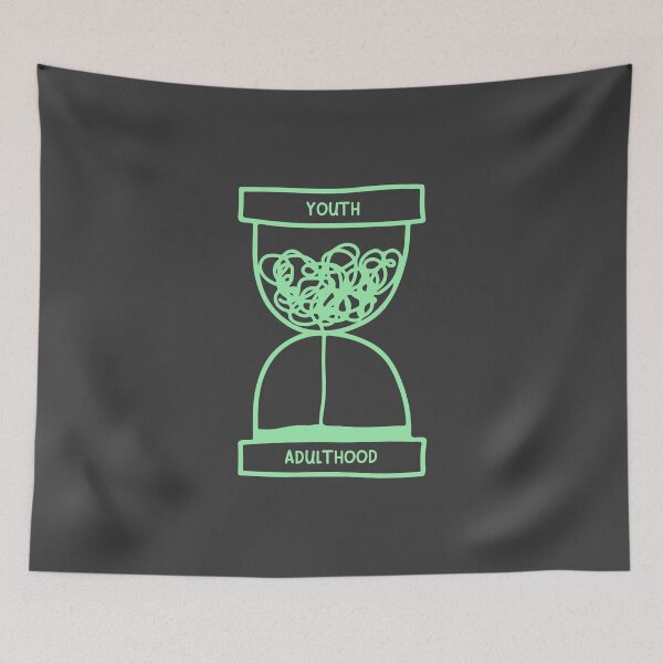 Item preview, Hour Glass of Youth Vs Adulthood - Lifecycle Young Old Inspirational Quote Art designed and sold by Obsesie.