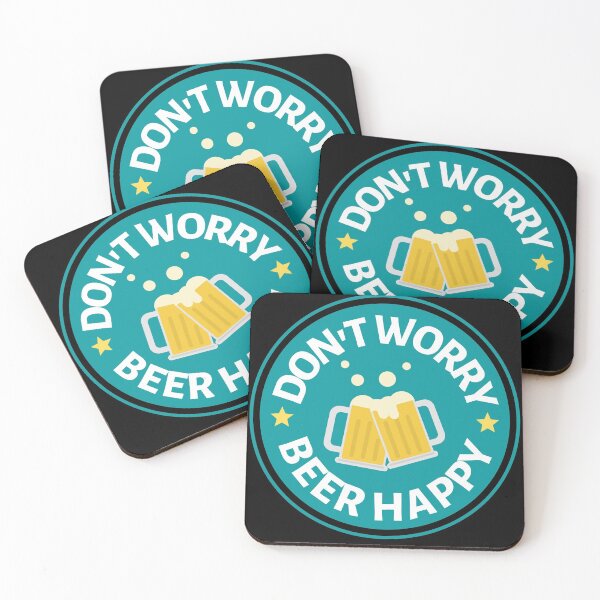 Item preview, Dont Worry Beer Happy - Funny Beer Puns - Gift for Beer Lovers who like alcohol jokes designed and sold by CaitU.