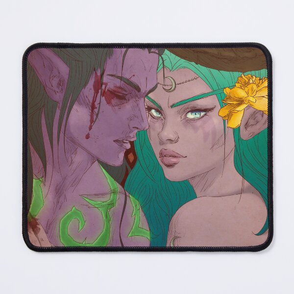 Item preview, Fanart: Illidan & Tyrande in Art Nouveau style  designed and sold by AlexaelArtworks.