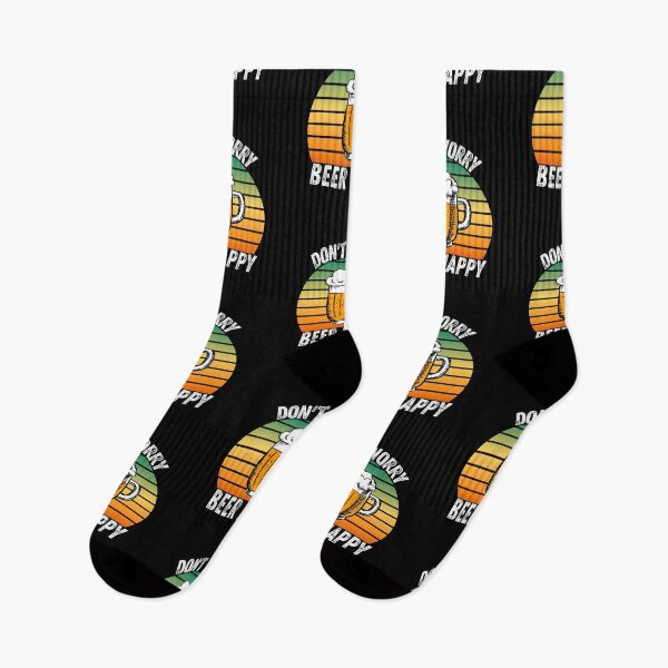 Item preview, Vintage Sunset Dont Worry Beer Happy - Funny Beer Puns - Gift for Beer Lovers who like alcohol jokes designed and sold by CaitU.