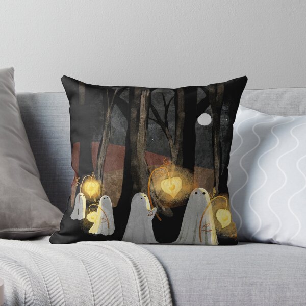 Ghost Parade Throw Pillow