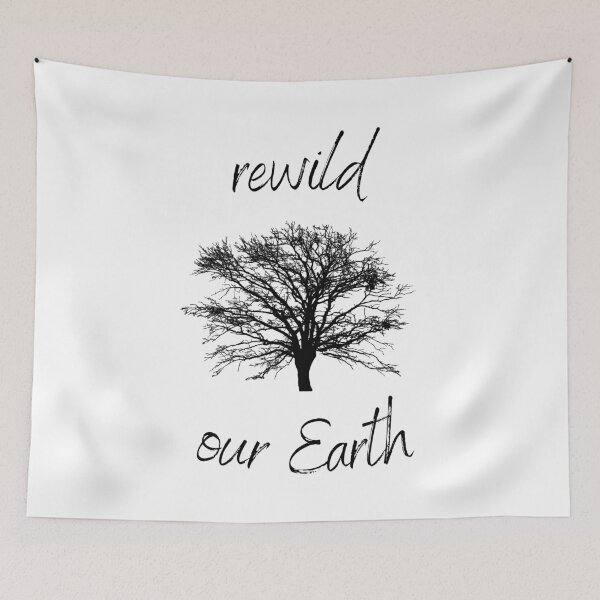 Item preview, Rewild Our Earth Rewilding Conservation (Black Text) designed and sold by chloeinca.