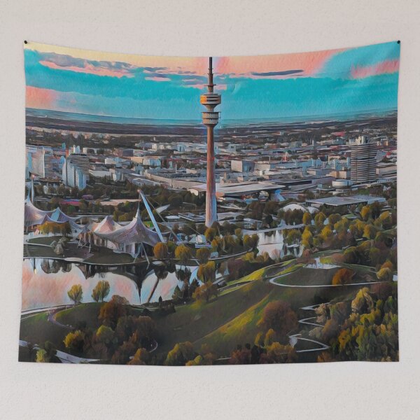 Item preview, Munich City Skyline designed and sold by Sofia-Draws.