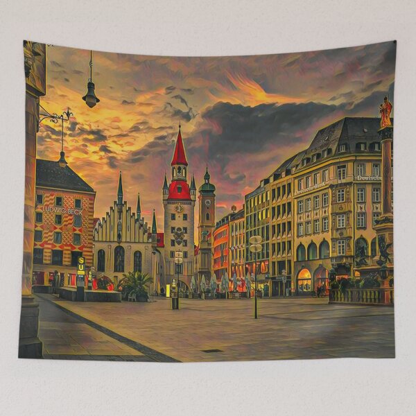 Item preview, Munich City Streets designed and sold by Sofia-Draws.