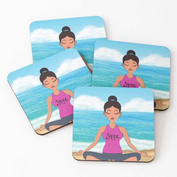 Item preview, Yoga Beach relaxation exercise design designed and sold by PinkArtDesigns.