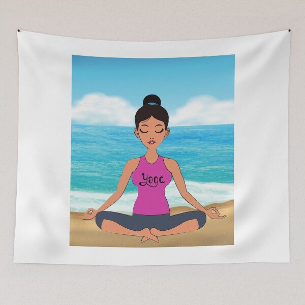 Item preview, Yoga Beach relaxation exercise design designed and sold by PinkArtDesigns.